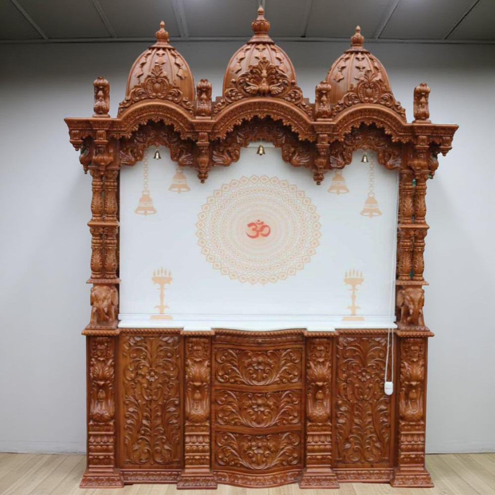 Wooden Big Size Pooja Mandir for Home By Saharanpur Artisians
