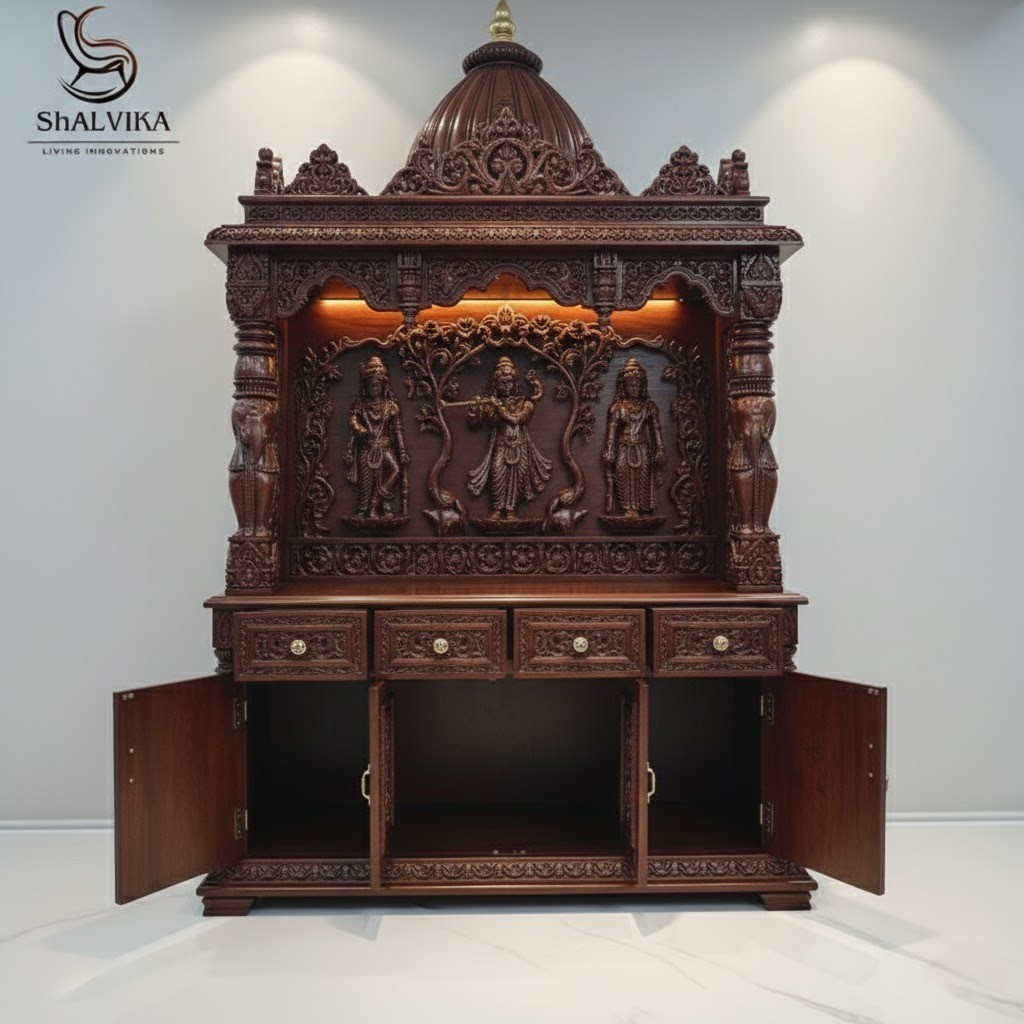 Wooden Big Temple in Bangalore – By Shalvika Living