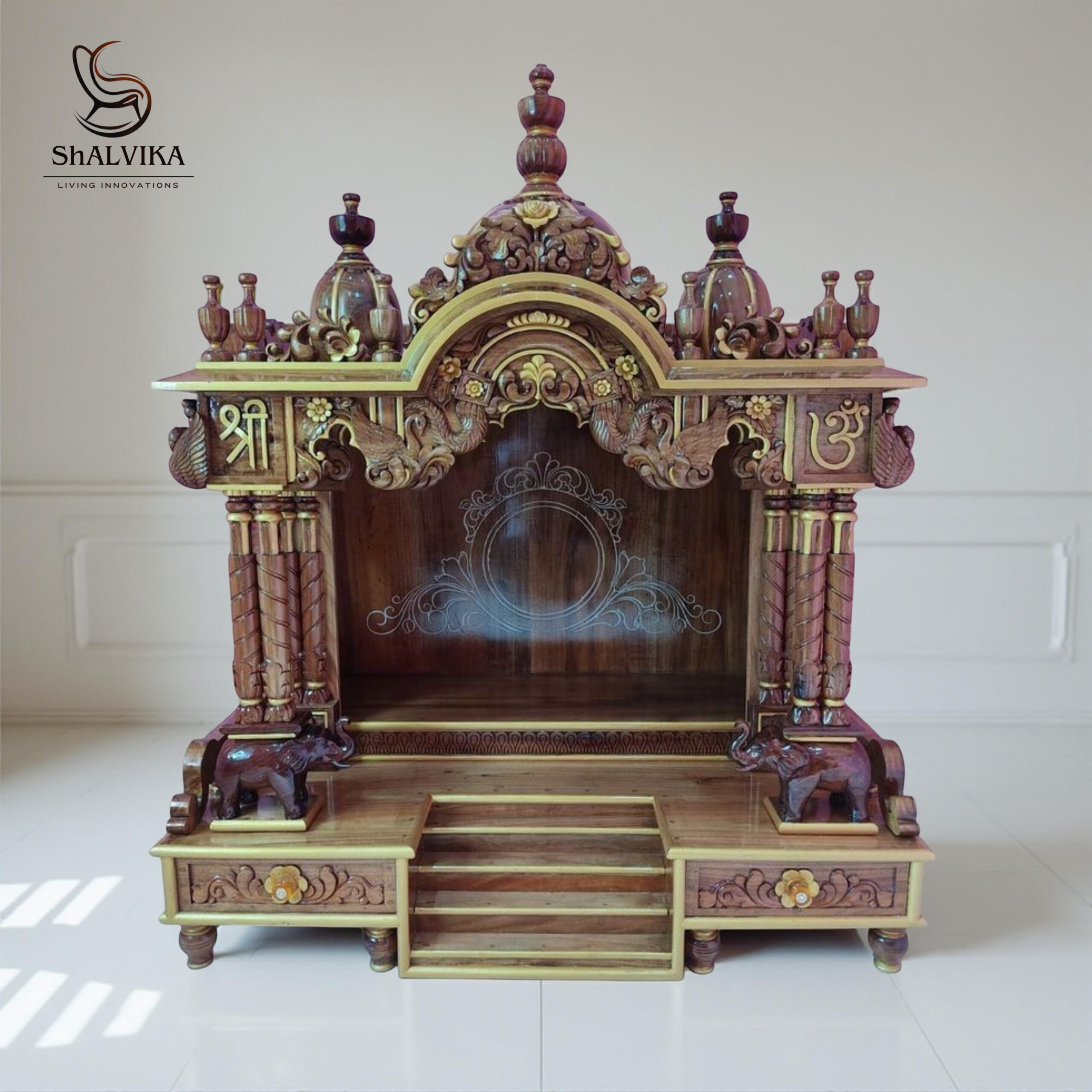 Wooden Handcrafted Designer Temple By Shalvika Living Innovations