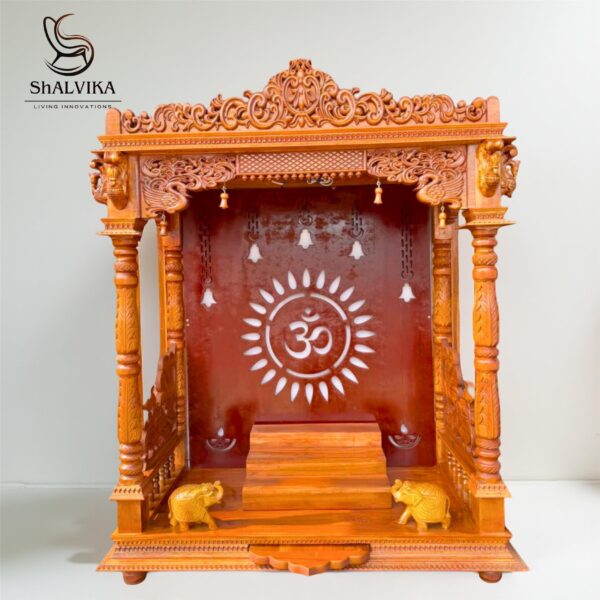 Wooden Handcrafted Designer Temple by Shalvika Living