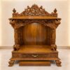 Wooden Handcrafted Temple with LED Om Light By Shalvika Living