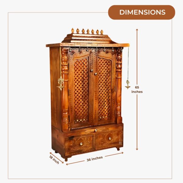 Wooden Home Temple in South Indian Designer Mandir