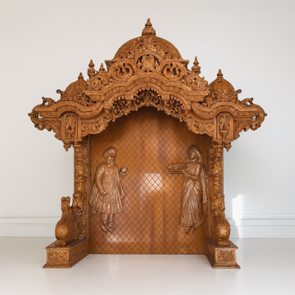 Wooden Large Size Handmade Designer Temple in Teak Wood