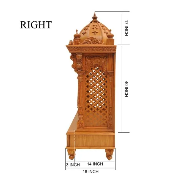 Wooden Pooja Mandir Design – Handcrafted Teak Finish Temple by Shalvika Living