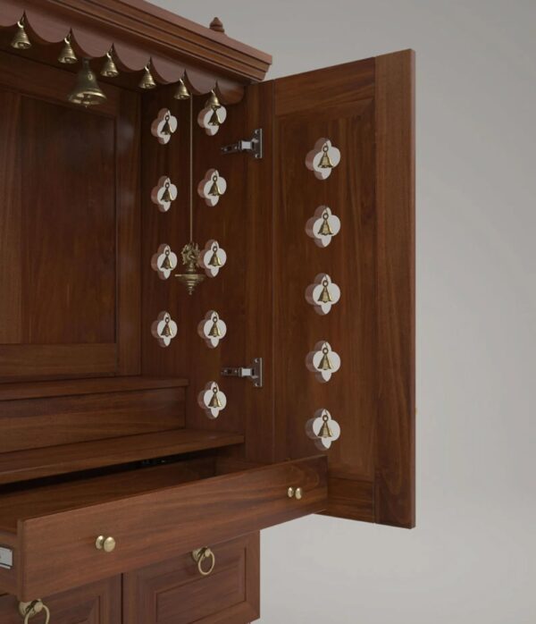 Wooden Pooja Mandir for Home with Doors