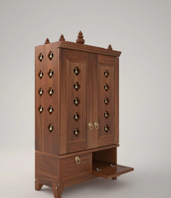 Wooden Pooja Mandir for Home with Doors