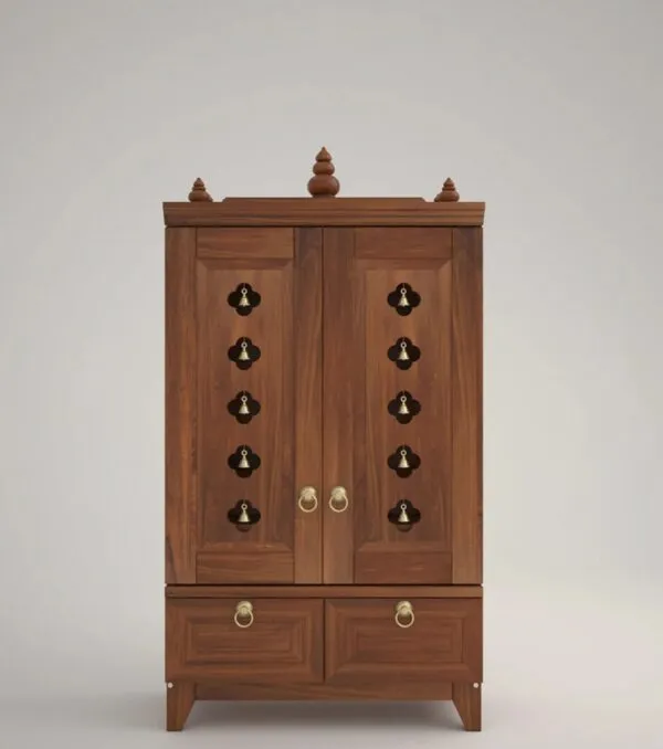 Wooden Pooja Mandir for Home with Doors