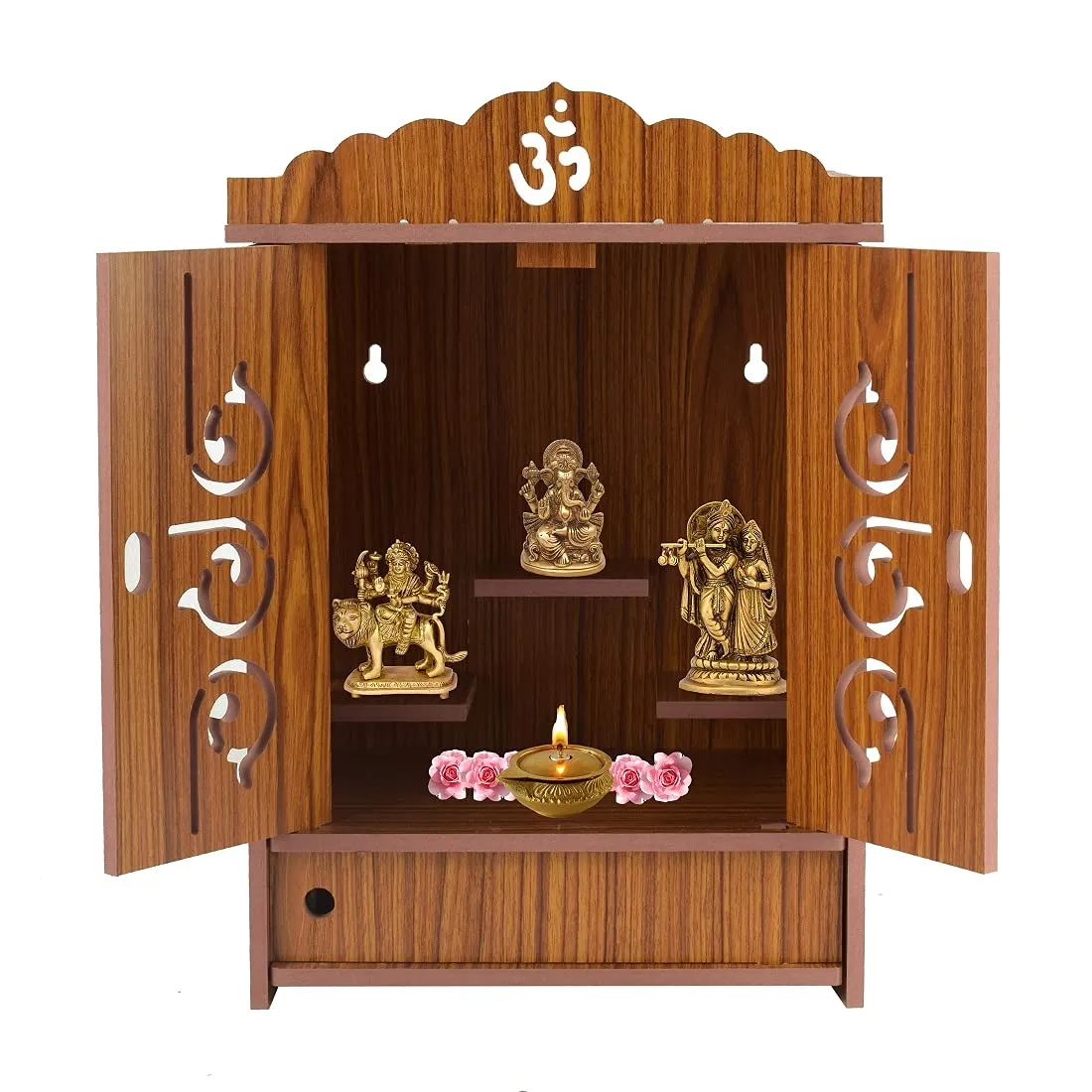 Wooden Small Temple with Door for Home