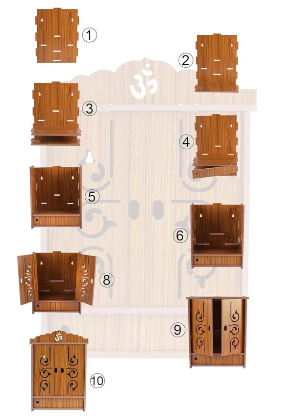 Wooden Small Temple with Door for Home