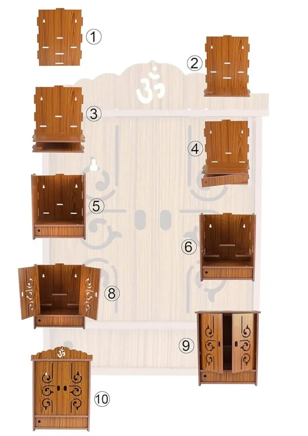 Wooden Small Temple with Door for Home